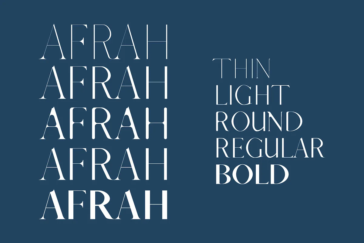 Afrah font style preview