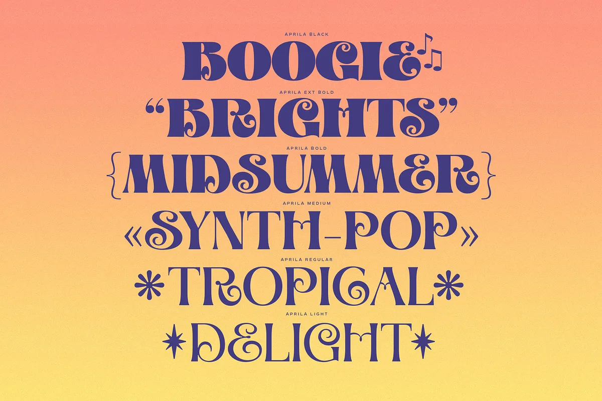 Aprila font style preview