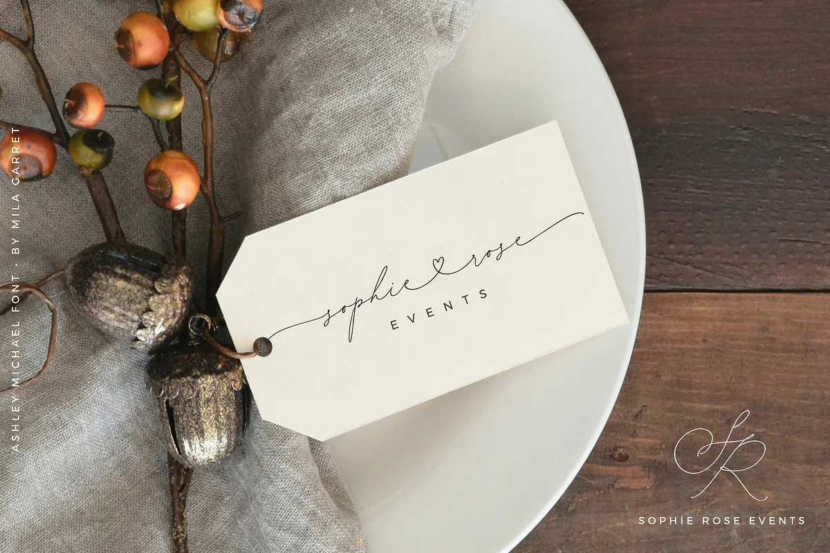 Ashley Michael font alphabet, numbers and glyphs