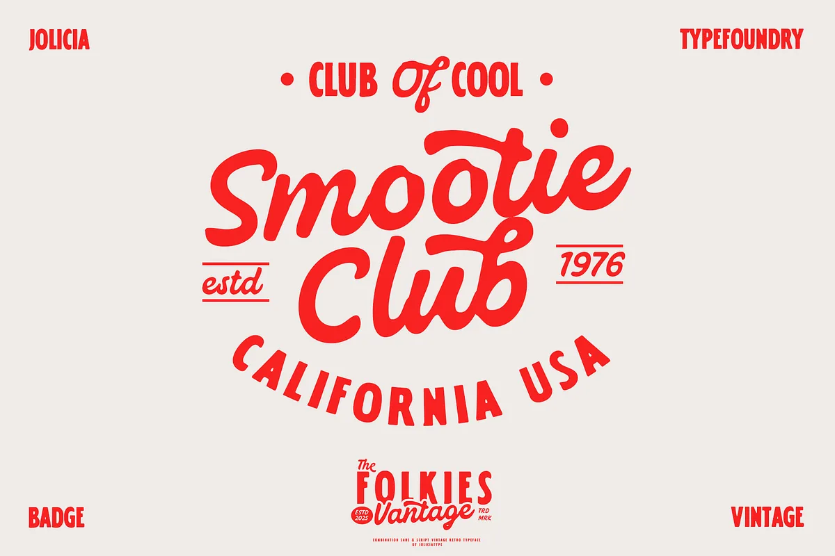 Folkies Vantage font preview — sample text