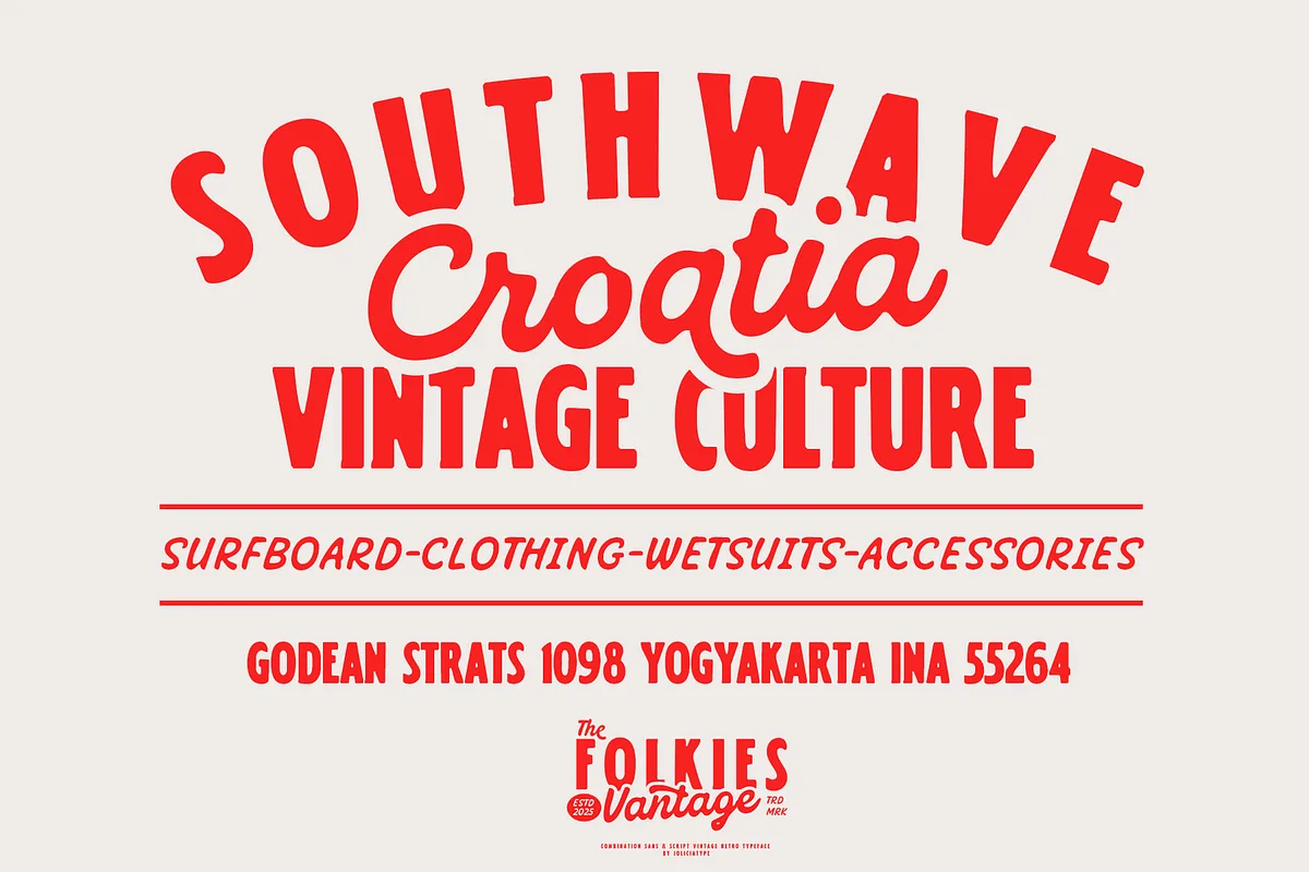 Folkies Vantage font style preview