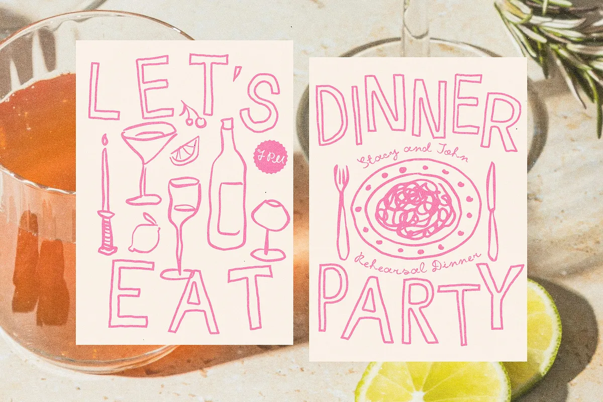 French Aperitif font alphabet, numbers and glyphs