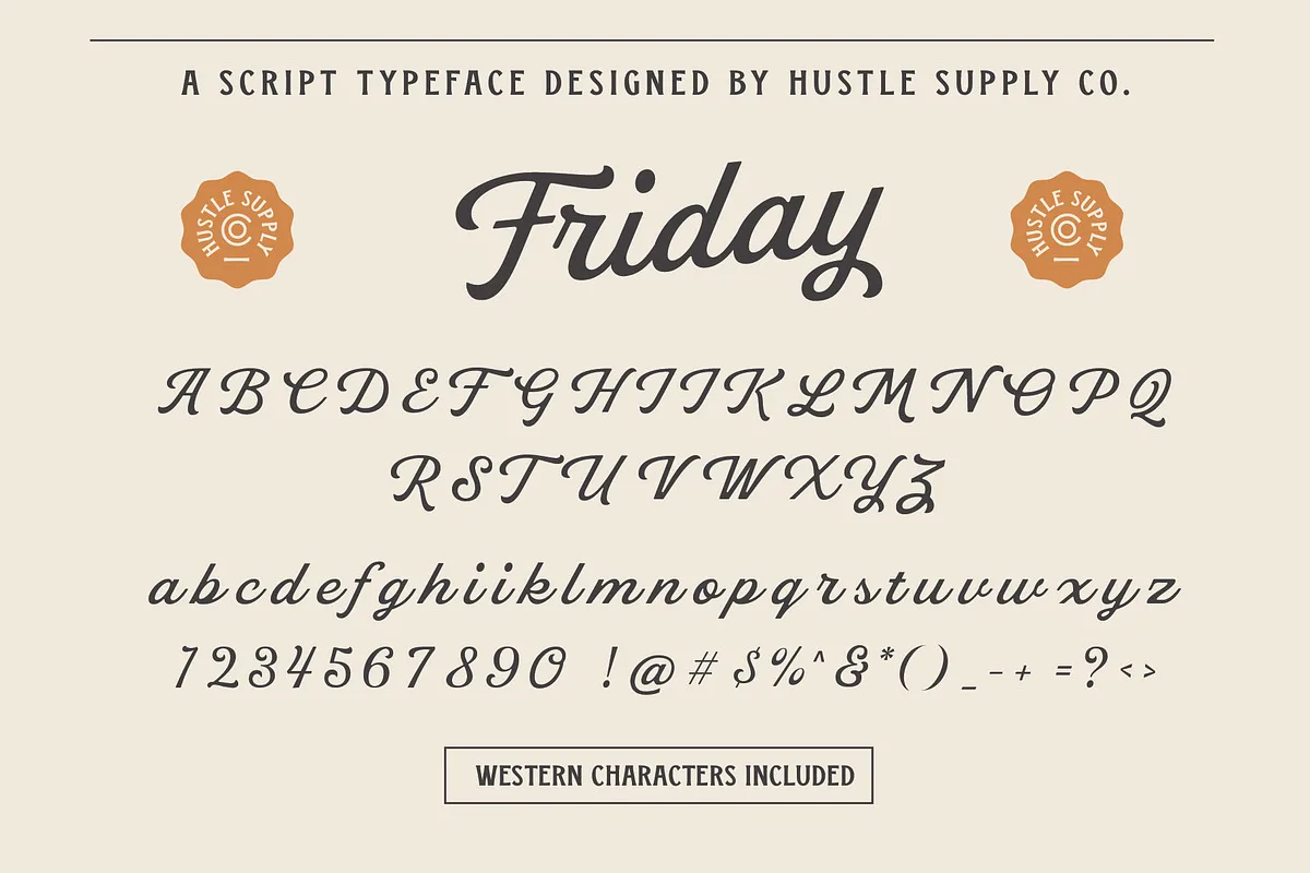 Friday Script font preview — sample text