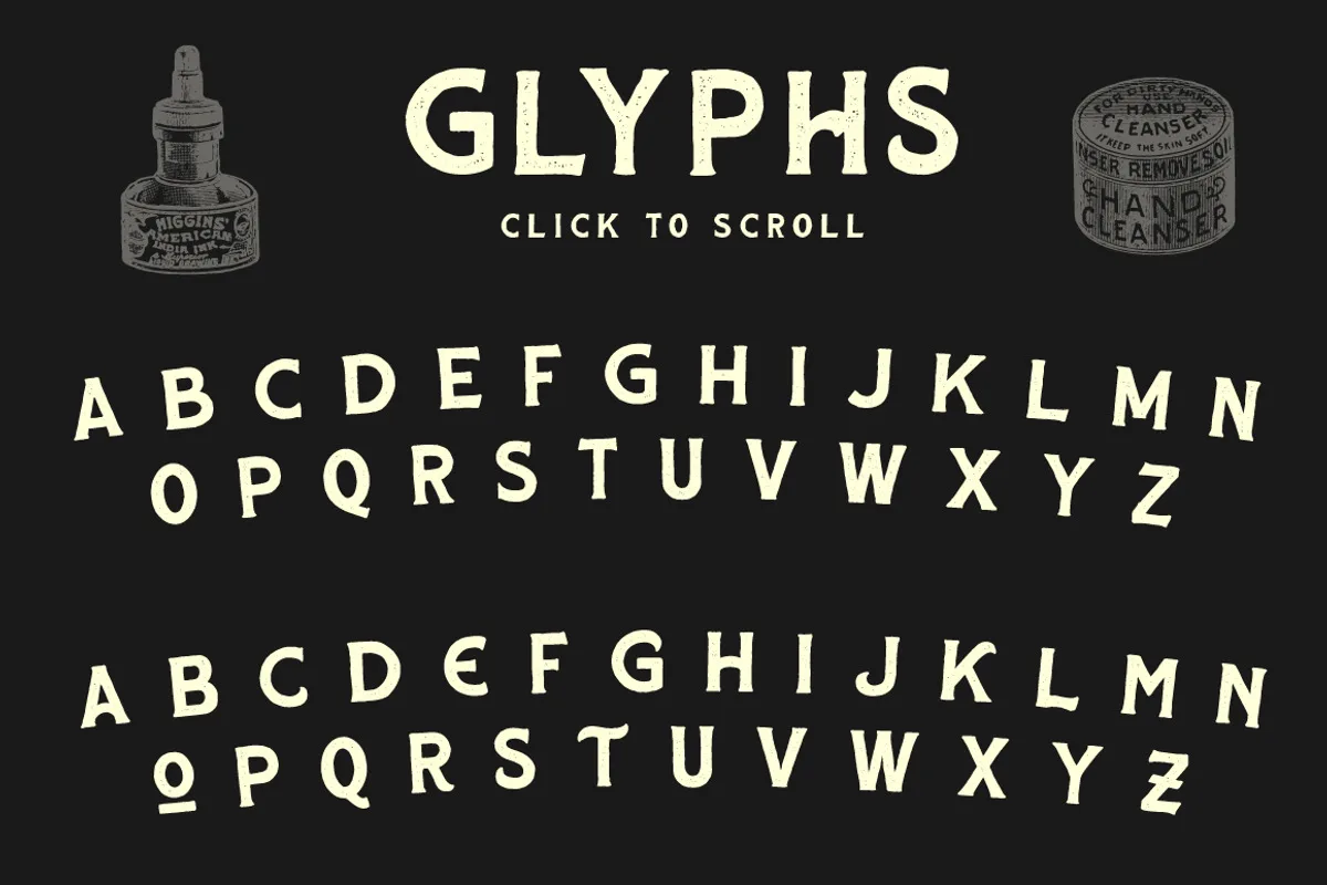 Huscon font style preview