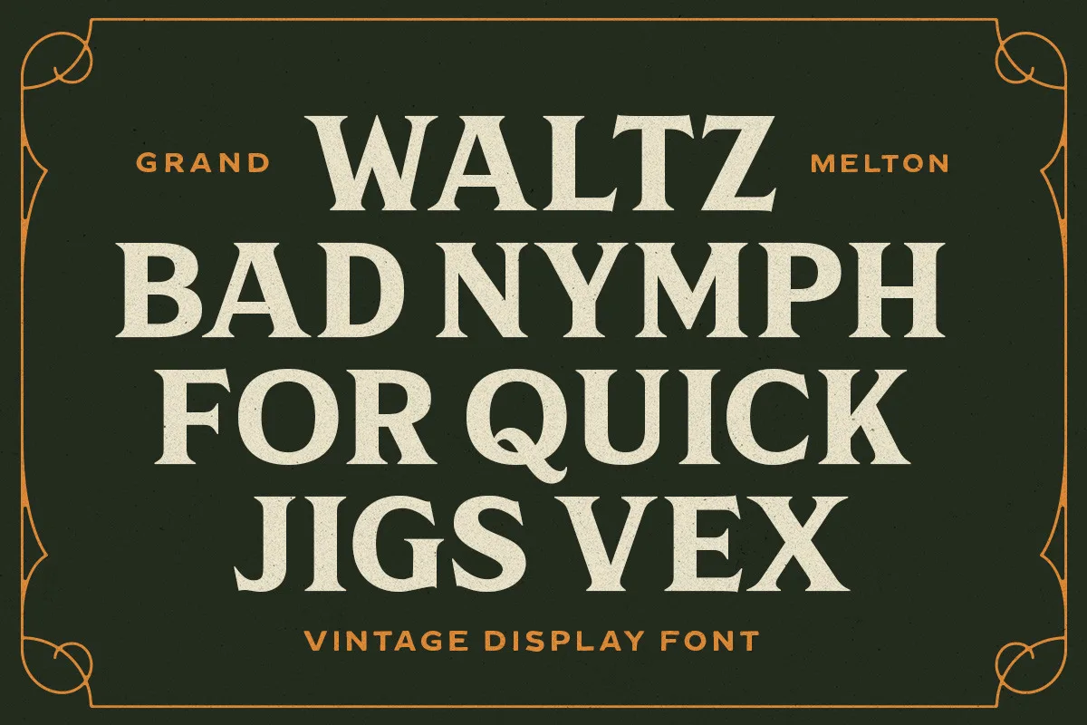 IC Grand Melton Font Free Download | Fontelement.com IC Grand Melton font alphabet, numbers and glyphs