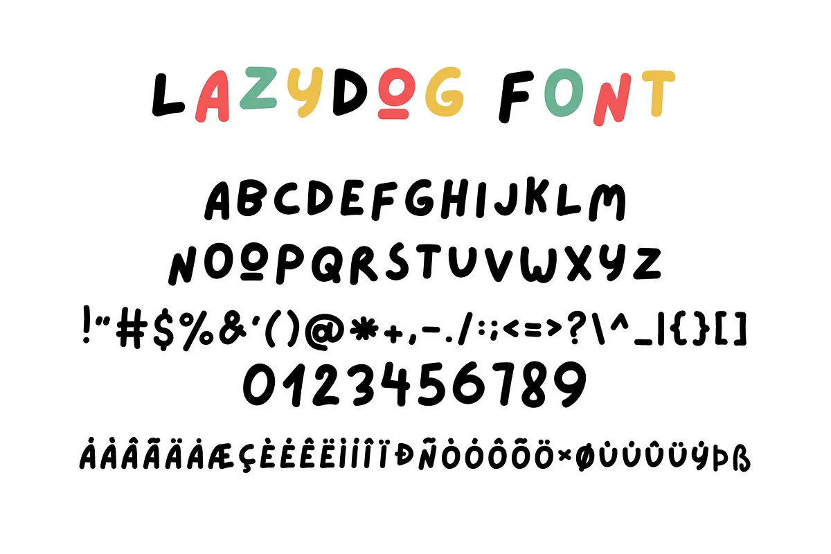 Lazydog Font Free Download | Fontelement.com Lazydog font alphabet: uppercase letters, numbers, punctuation and accented glyphs