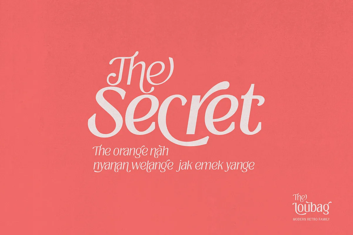 Loubag font used in a design mockup