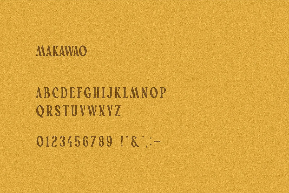 Makawao Font Free Download | Fontelement.com Makawao font preview — sample text