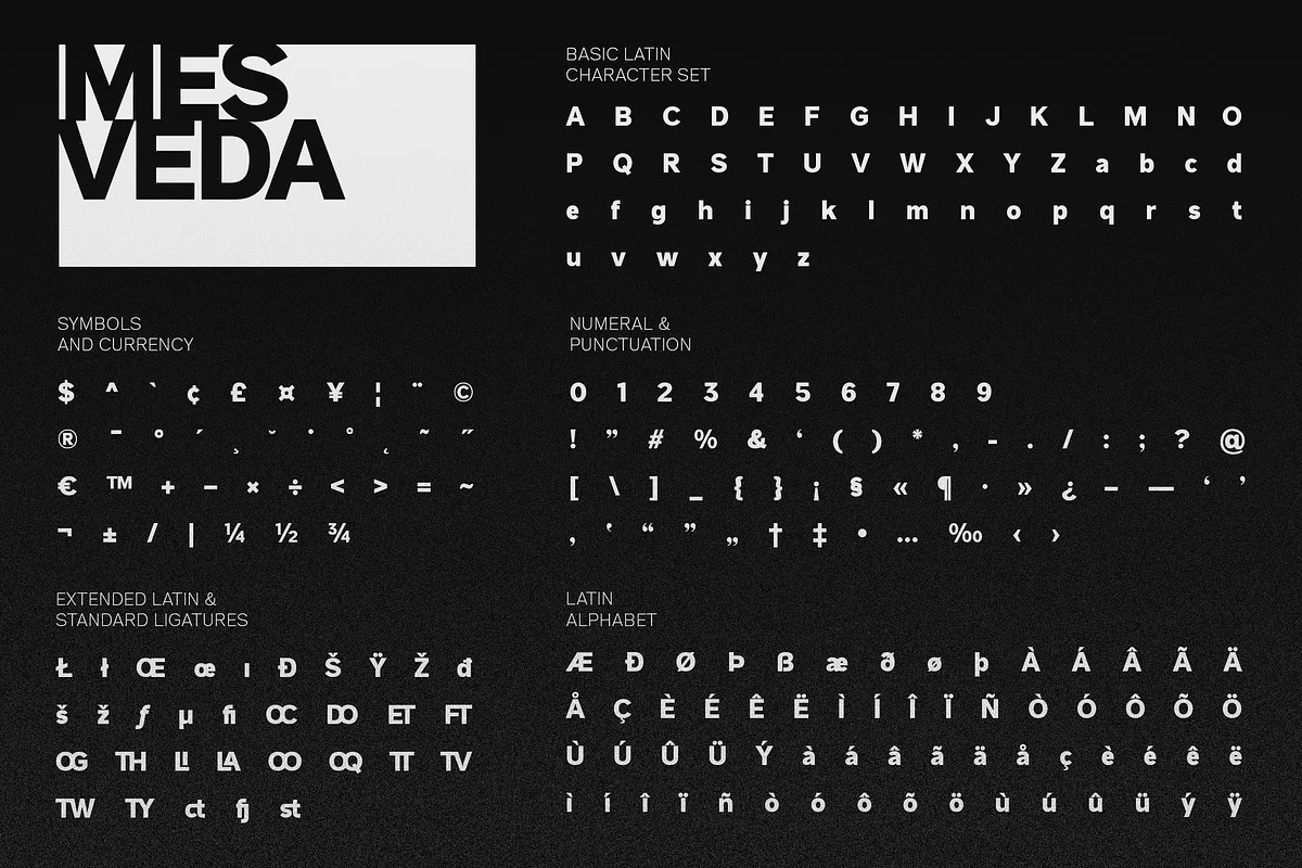 Mesveda font style preview