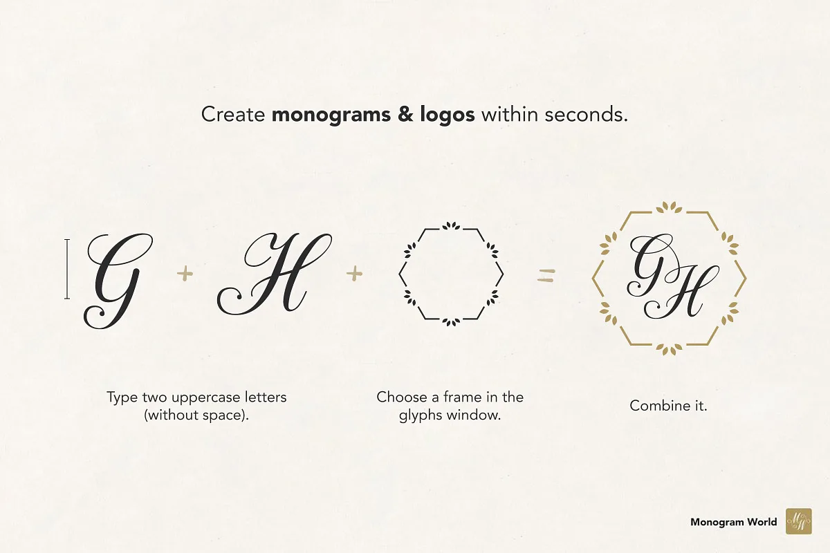 Monogramica font preview — sample text