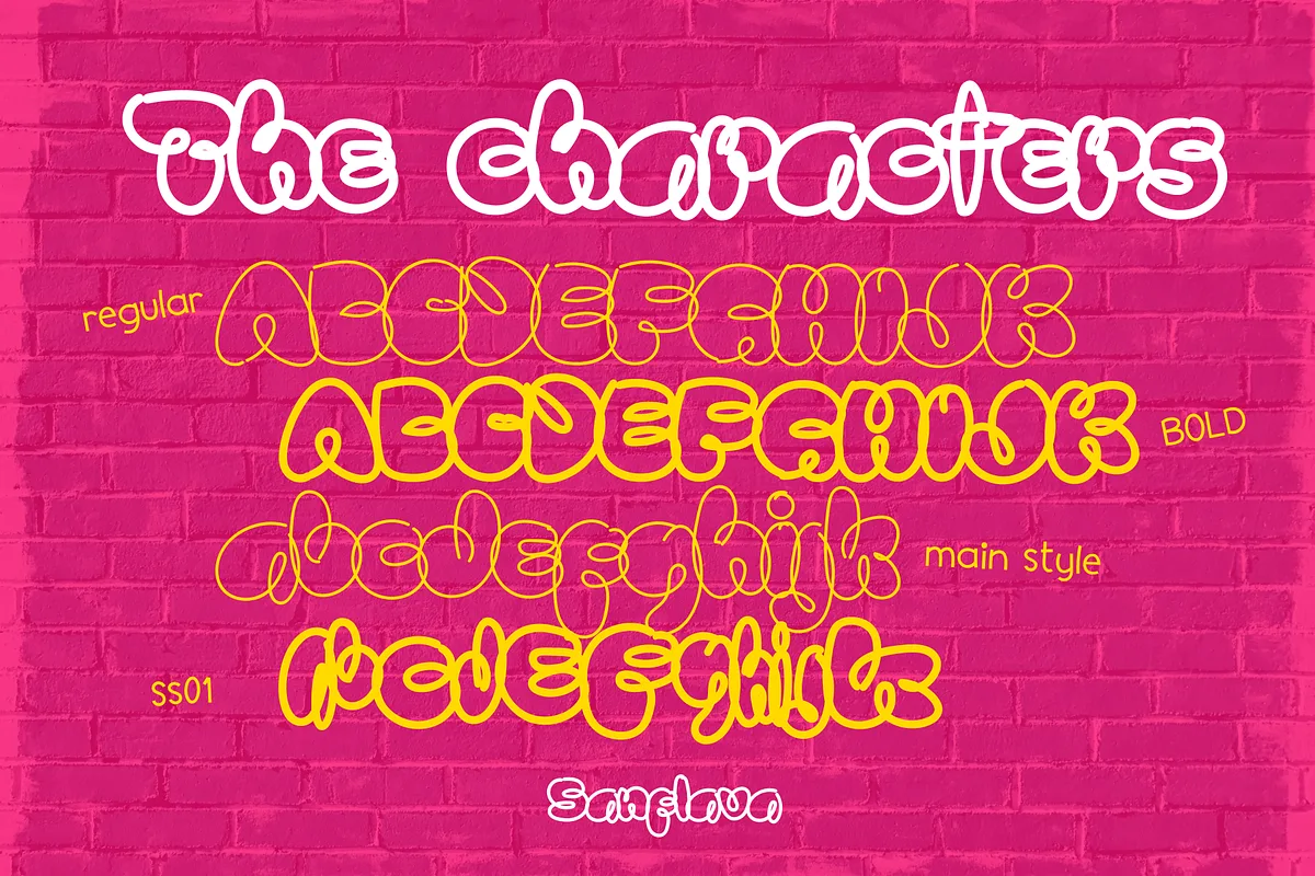 Sanflava font style preview