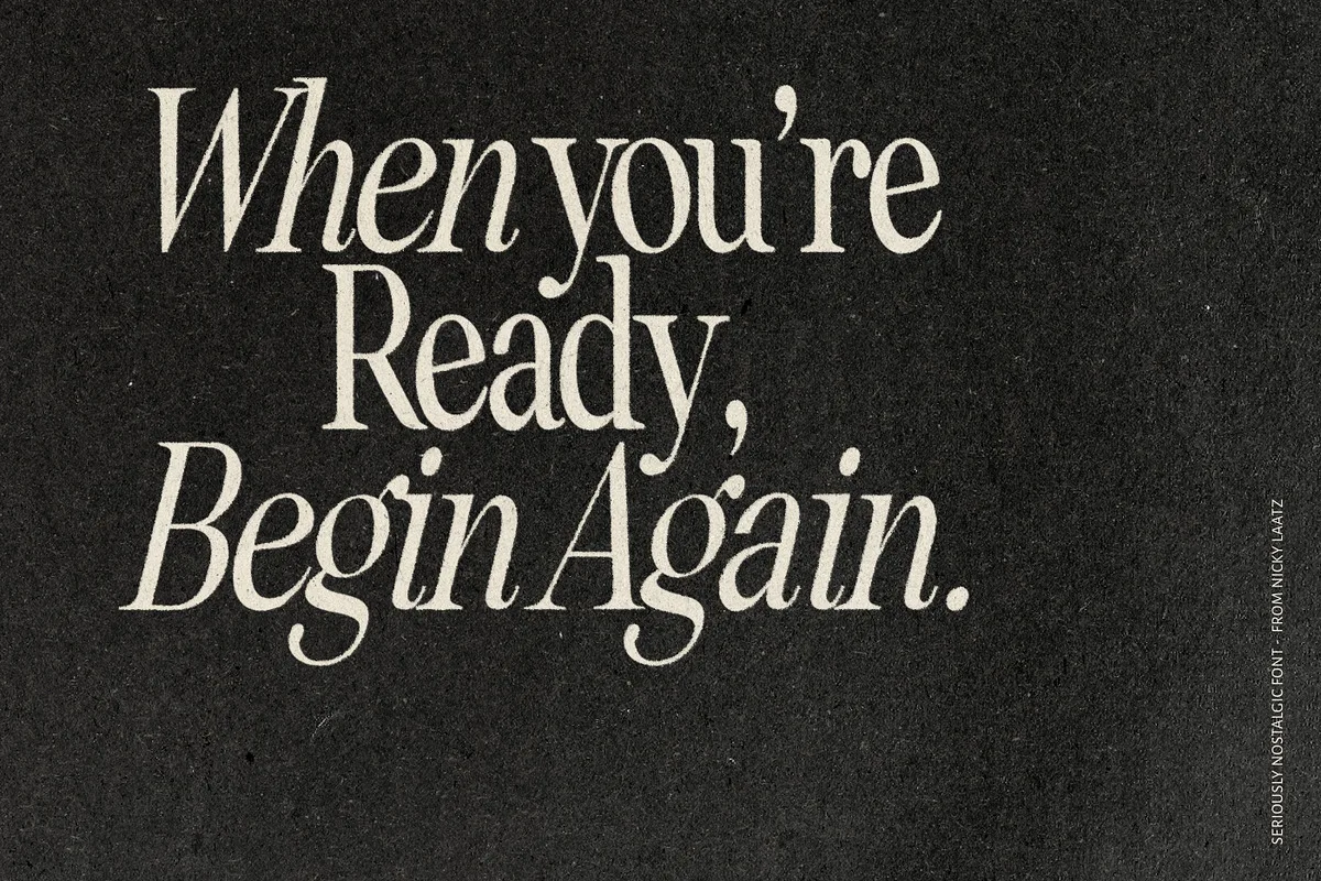 Seriously Nostalgic font preview — sample text