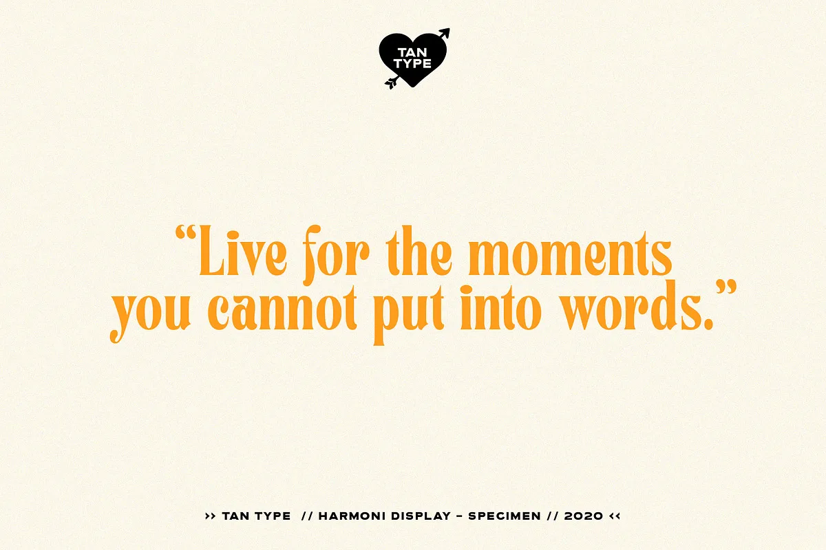 Tan - Harmoni Font Free Download | Fontelement.com Tan – Harmoni font preview — sample text