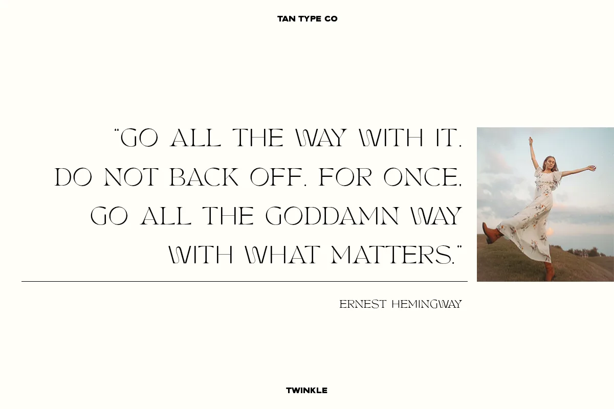 TAN – TWINKLE font preview — sample text
