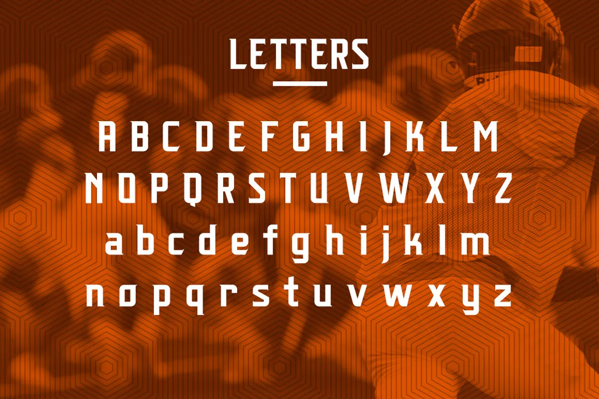 Triton font alphabet, numbers and glyphs