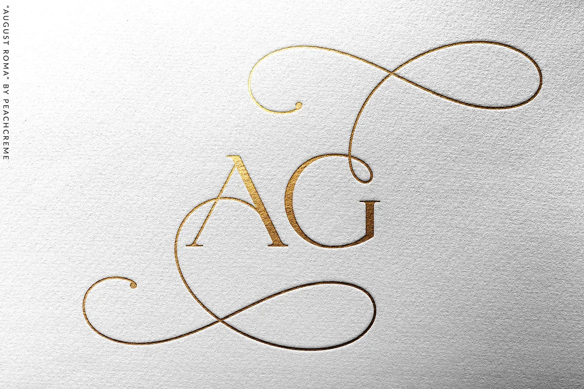 August Roma Font Free Download | Fontelement.com August Roma font detail showing numeral swashes
