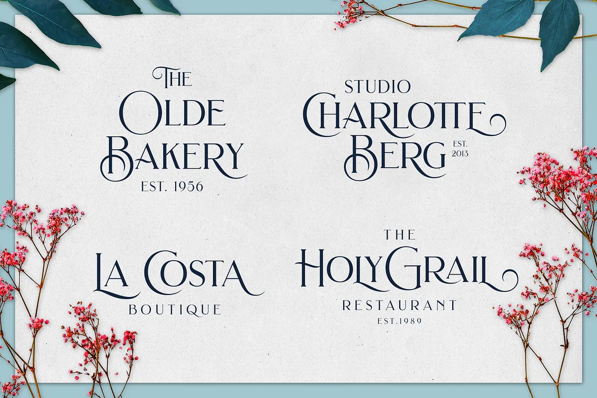 Brilon font used on packaging and invitation mockups