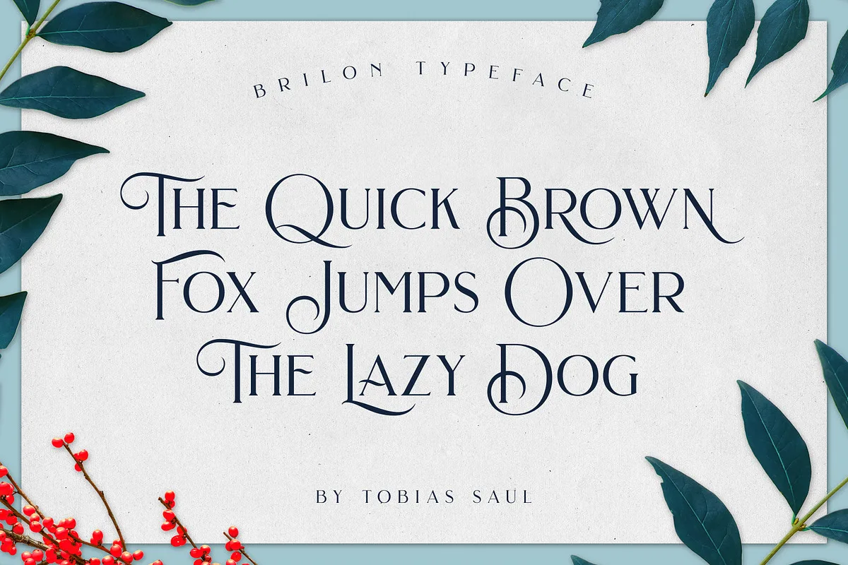 Brilon font detail showing stroke contrast