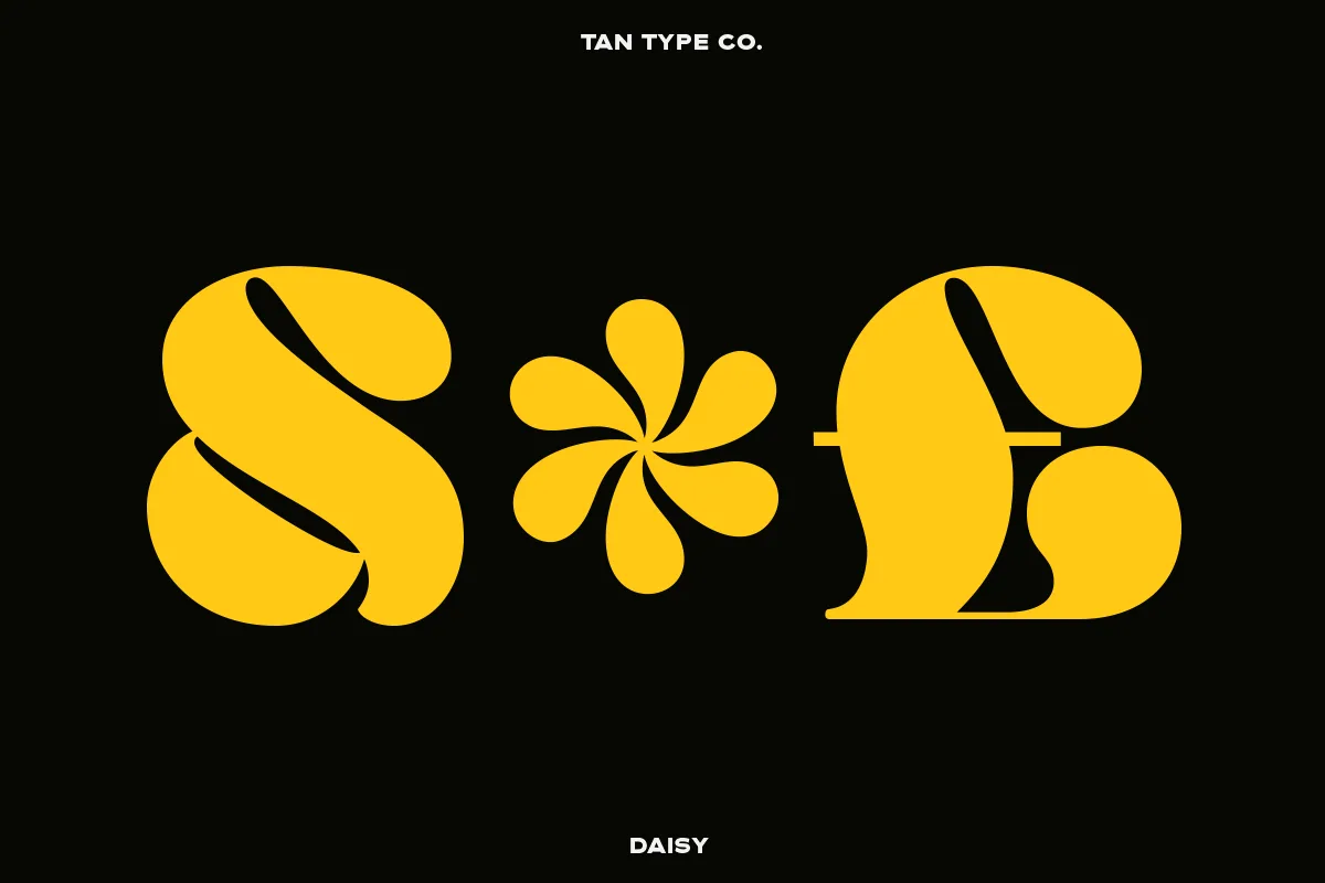 TAN Daisy font alphabet and numerals